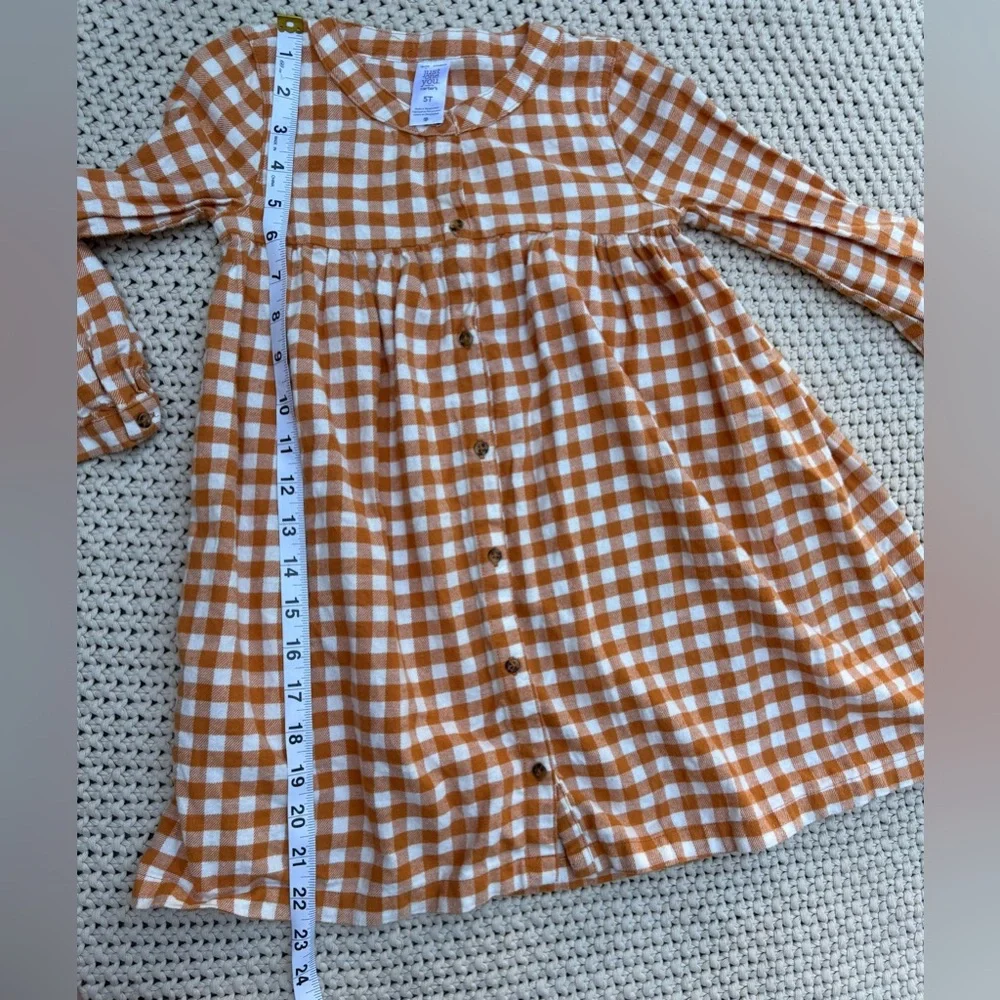 Carters 5T Long sleeve checkered tunic dress